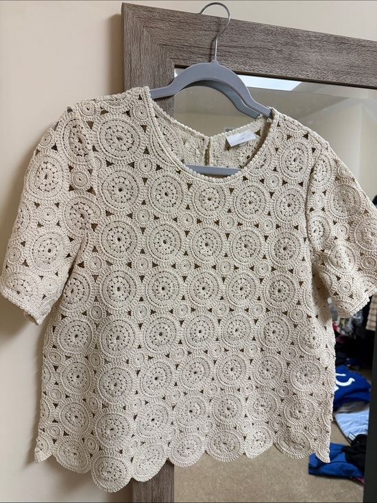 J. Jill Tops - J. Jill Crochet Lace Top — Cream